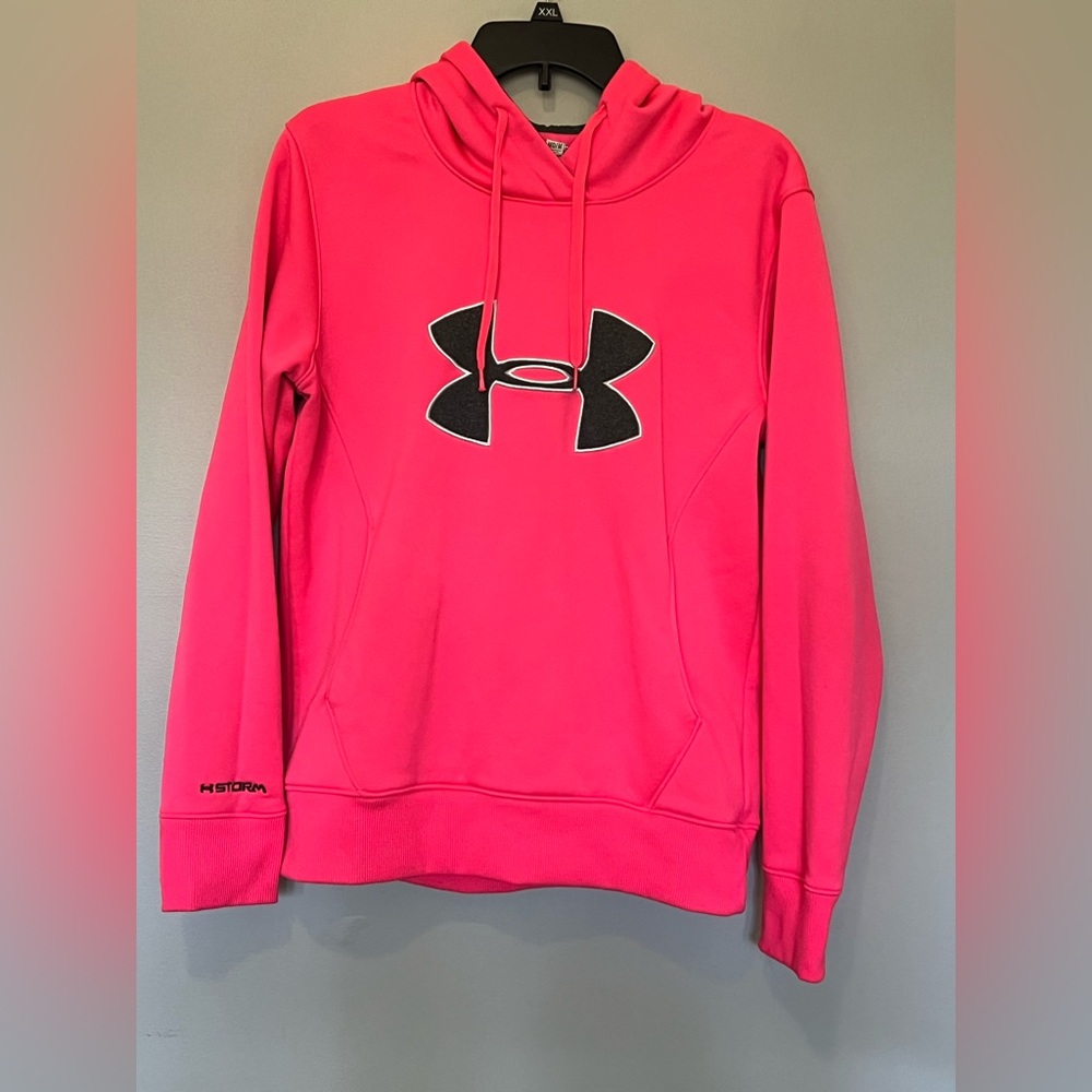 Under Armour Vibrant Pink Hoodie with Black Logo